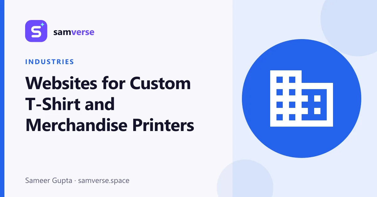 Websites for Custom T-Shirt Printing and Merchandise Businesses