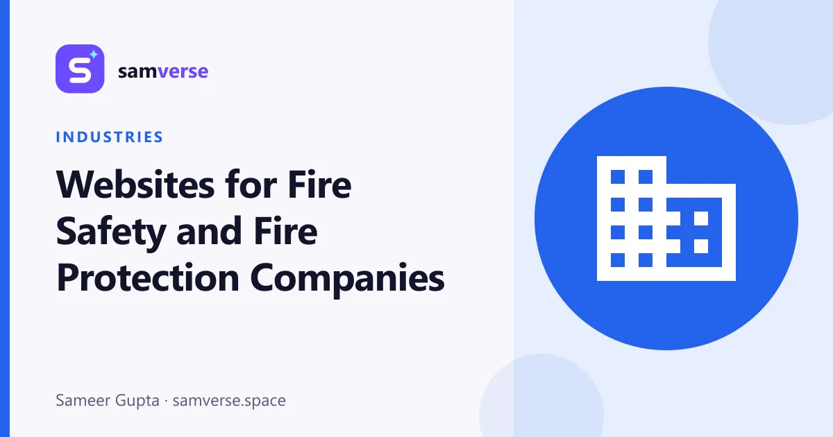 Websites for Fire Safety Companies: Products, Installation and AMC Enquiries