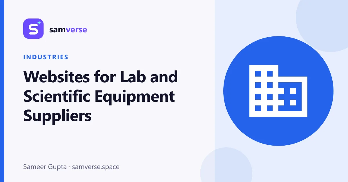 Websites for Laboratory and Scientific Equipment Suppliers: Catalogues, Service and Tenders