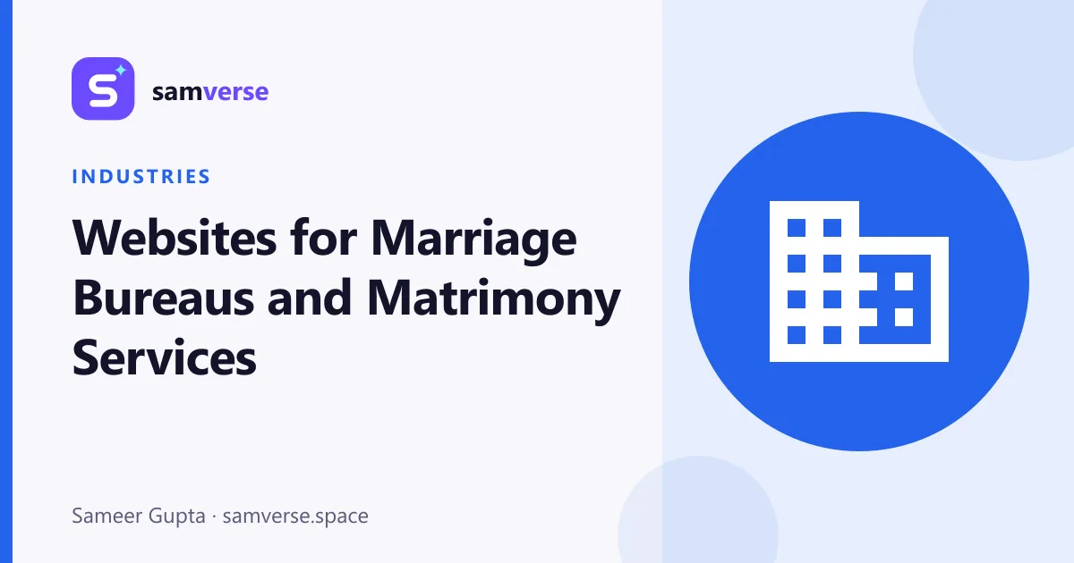 Websites for Marriage Bureaus and Matrimony Services