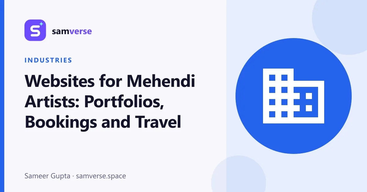 Websites for Mehendi Artists: Portfolios, Bookings and Travel