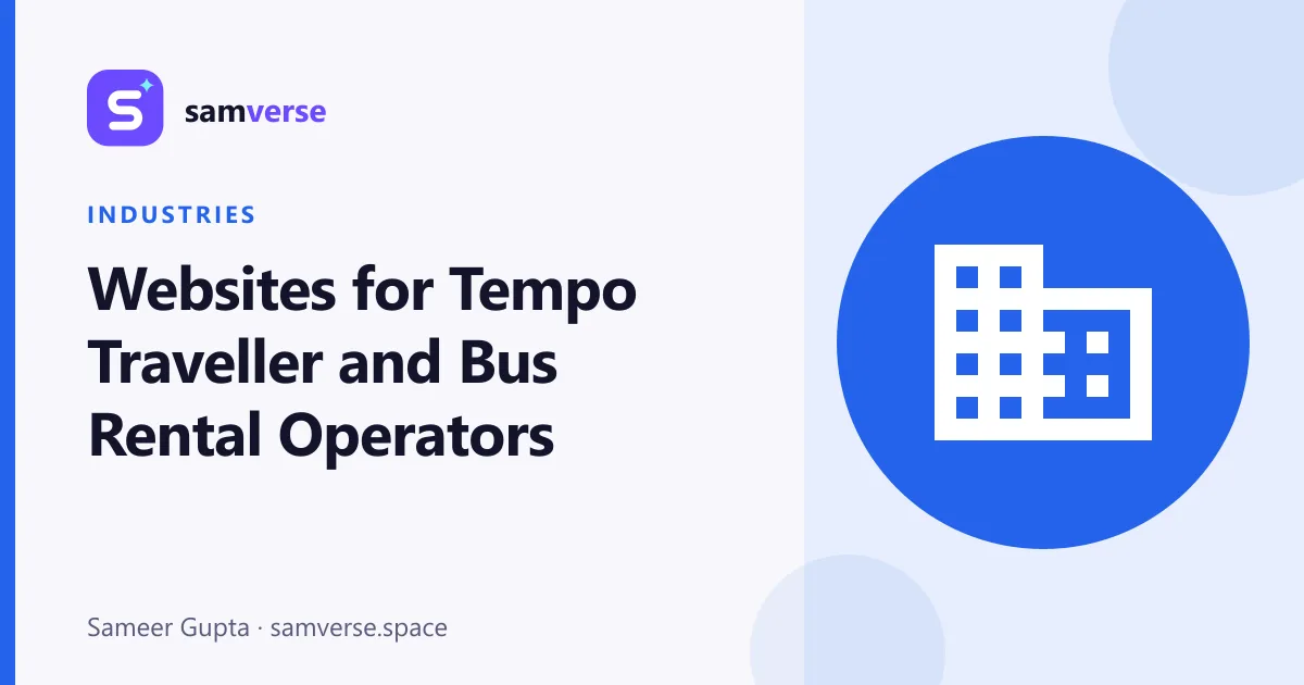 Websites for Tempo Traveller and Bus Rental Operators
