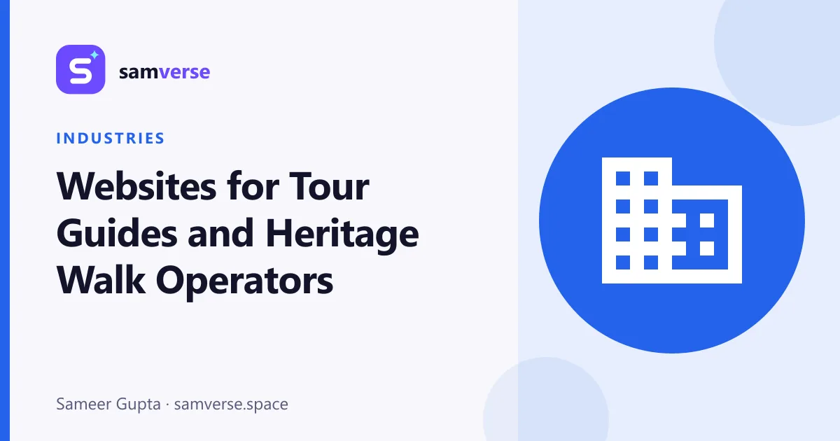 Websites for Tour Guides and Heritage Walk Operators
