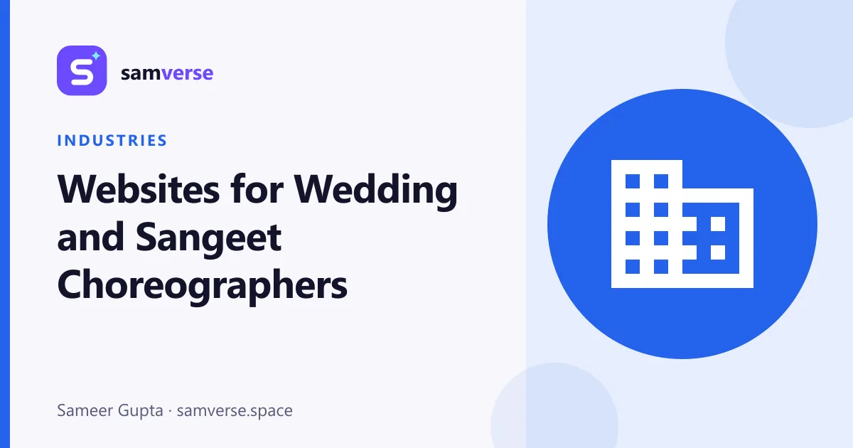 Websites for Wedding and Sangeet Choreographers