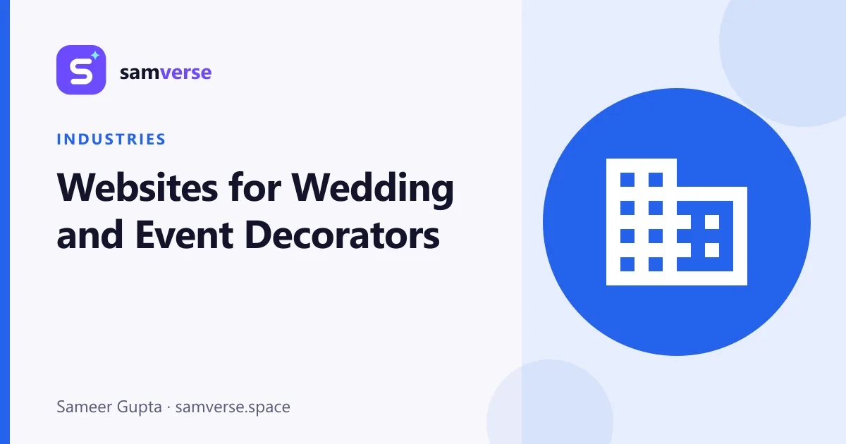 Websites for Wedding and Event Decorators: Portfolios, Packages and Bookings